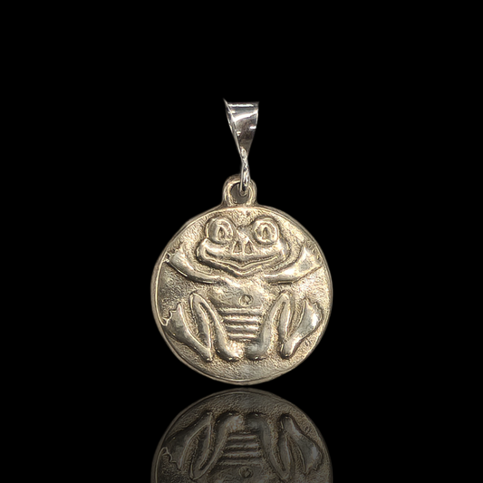 Frog pendant handmade .925 silver