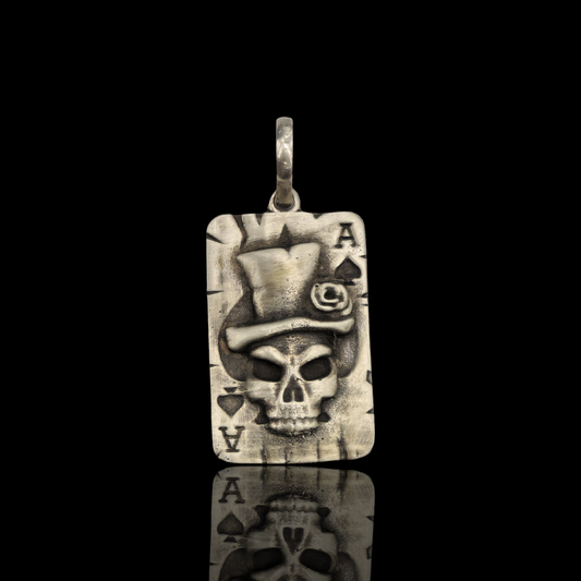 Ace of skulls .925 handmade pendant