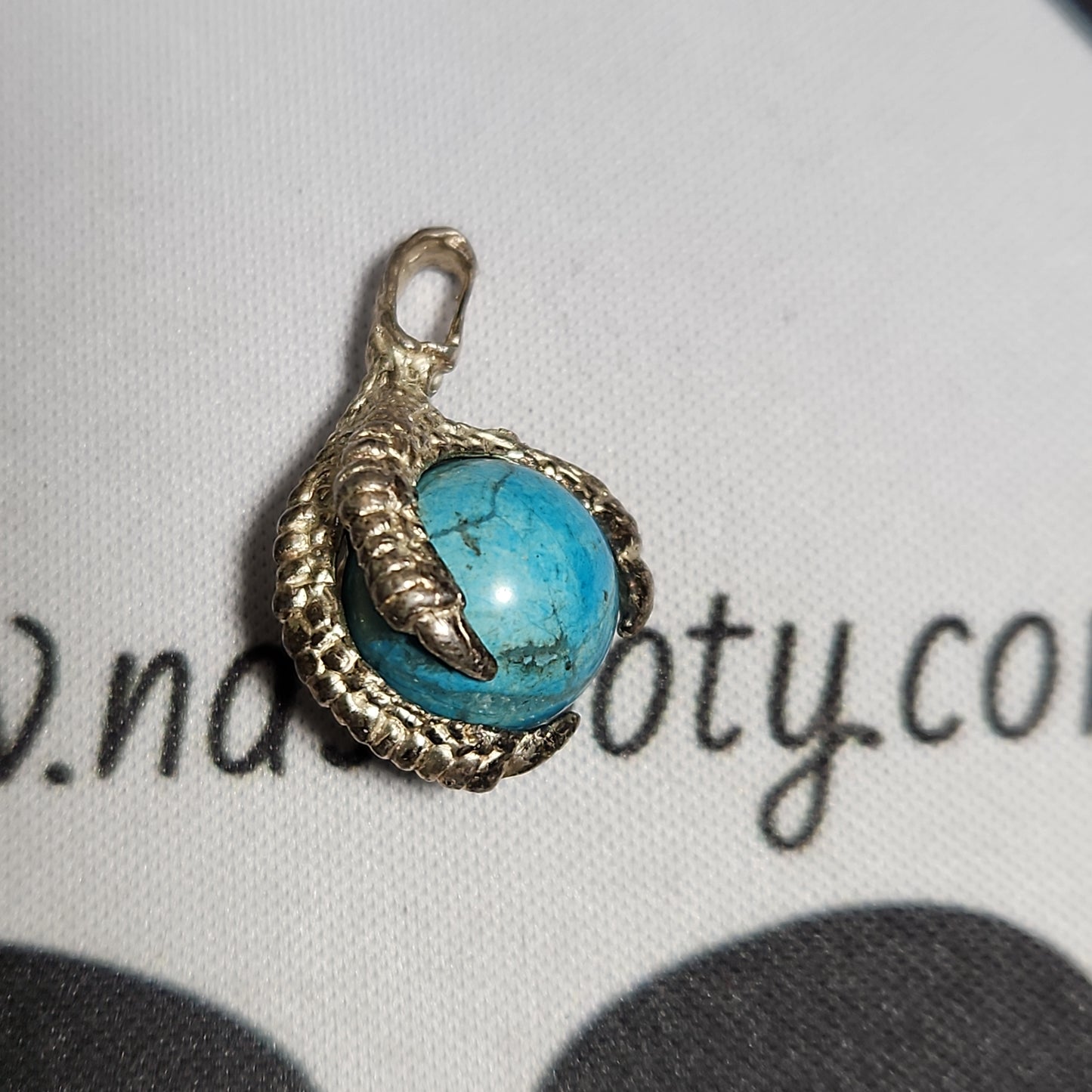 .925 Dragon Claw & Turquoise Pendant