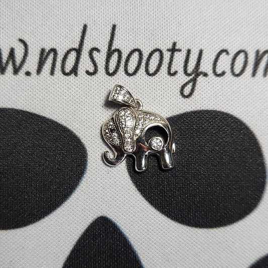 Sterling silver Elephant pendant with cz