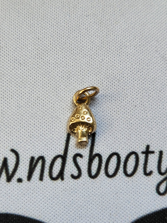 14k Gold Mini Mushroom - Handmade