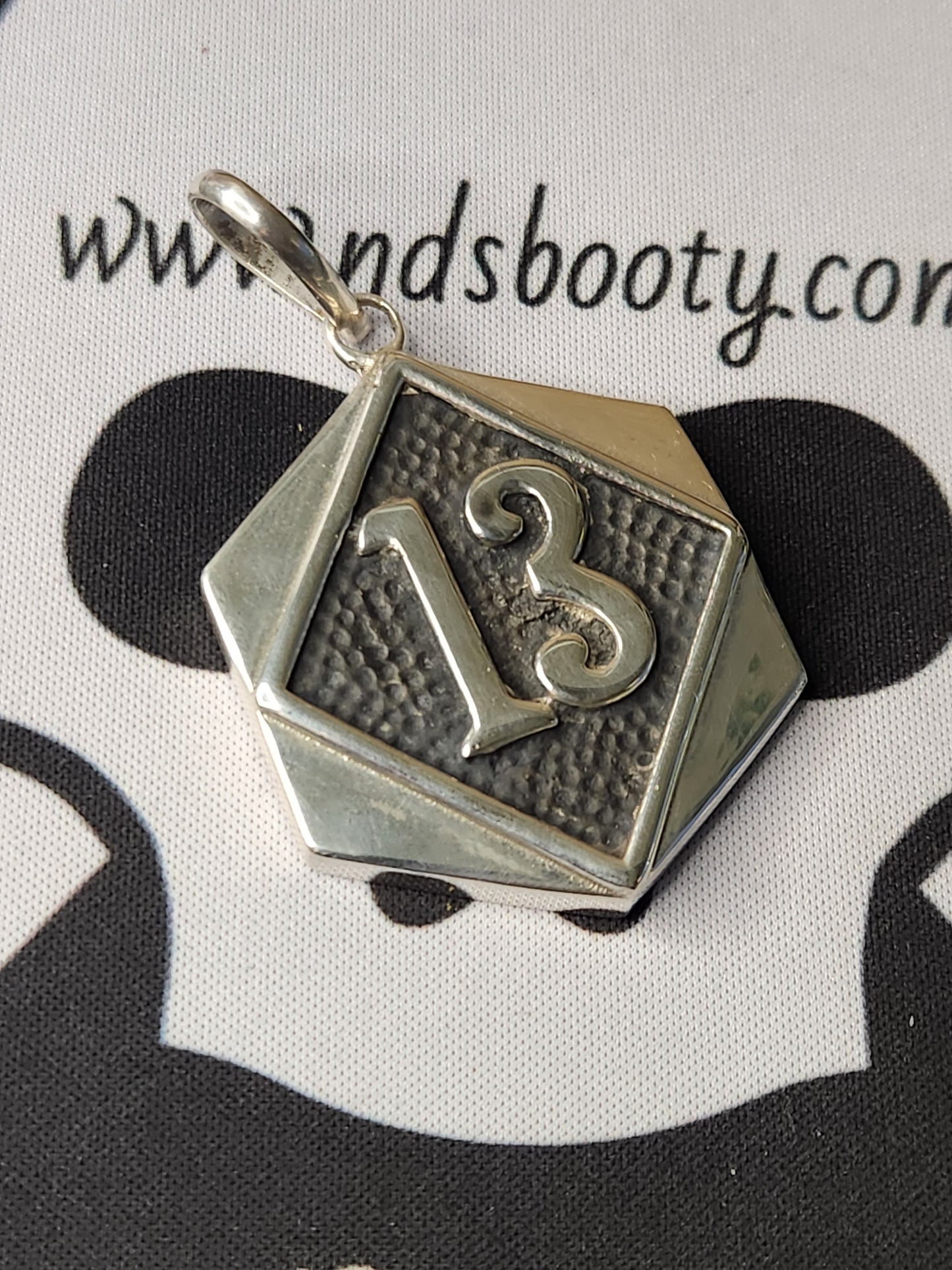 .925 Sterling Silver Lucky 13 Pendant - Handmade