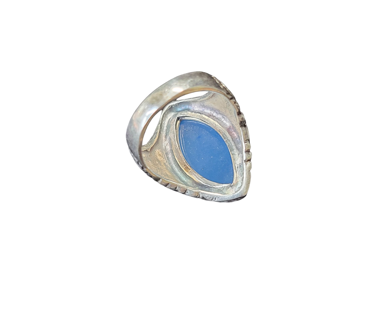 .925 Sterling Silver Chalcedony Faceted Ring