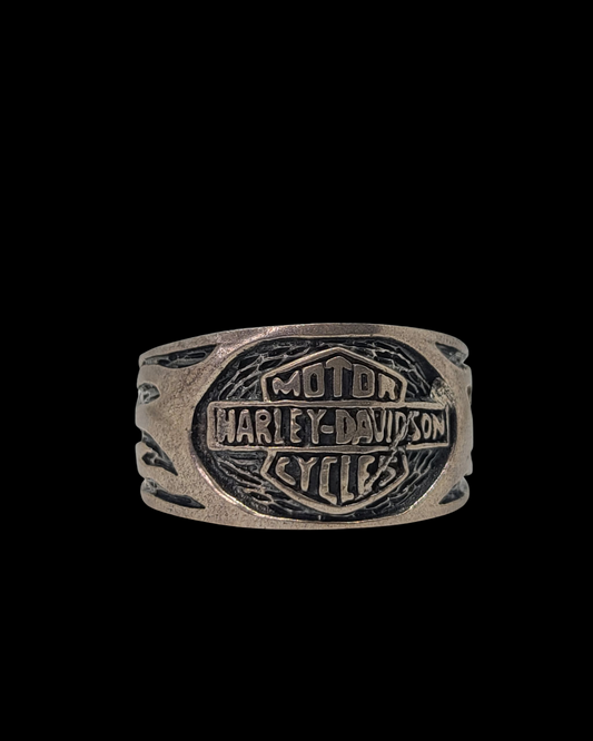 .925 Sterling Silver Harley Davidson Ring sz 14