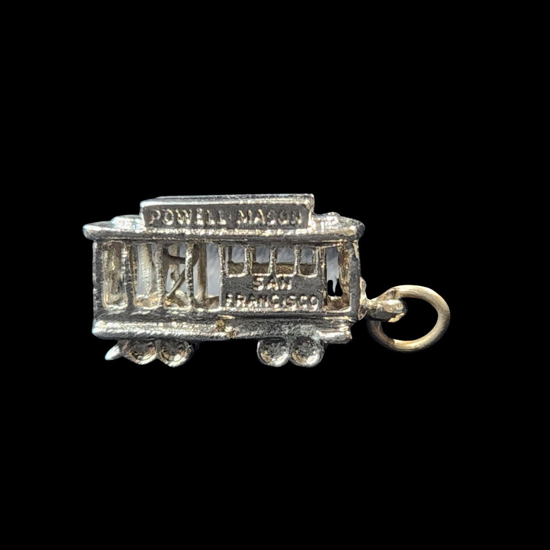 .925 Sterling Silver Powell Mason Cable Car Charm (3D)